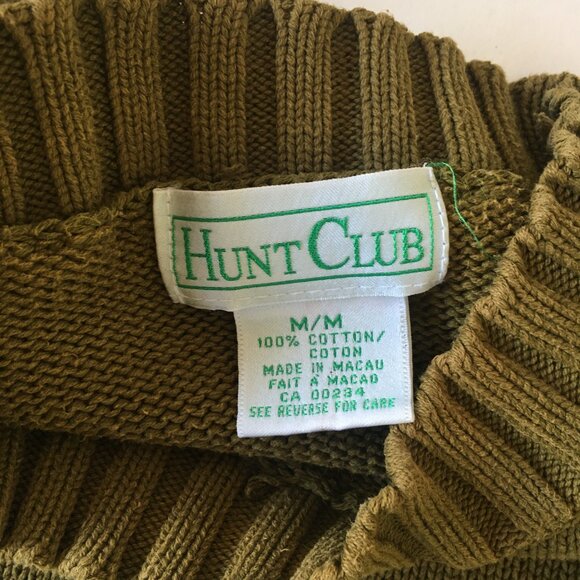 Hunt Club Knit Sweater Multi Color Olive Green Women’s Sz M Med Oversized 90s - Picture 5 of 16